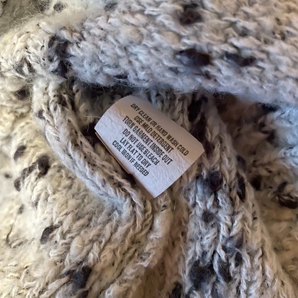 Joan Vass Marled Wool Mix Poncho One Size - Picture 5 of 5